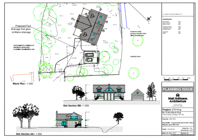 275/011 Proposed Block Plan and Sections 275/011 Proposed Block Plan and Sections